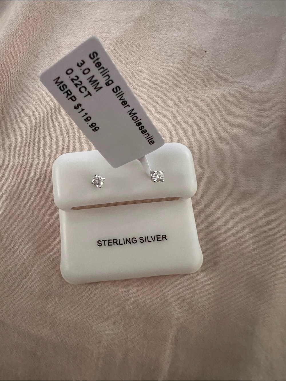 Sterling Silver Moissanite Stud Earrings